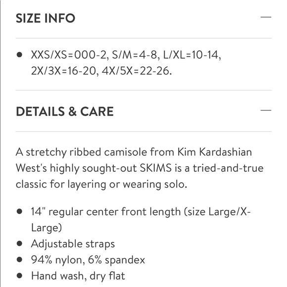 NWT skims stretch rib straight neck camisole - Picture 4 of 4